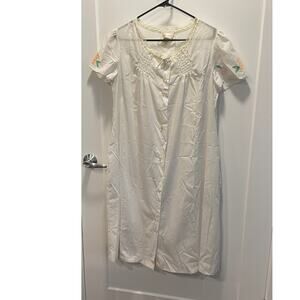 Vintage Cheoette sheer long gown dress button down SMALL floral patch sleeves